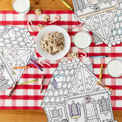 Die-cut Gingerbread House Coloring Placemat