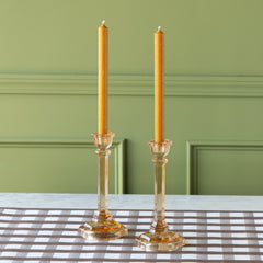 Amber Glass Taper Holder