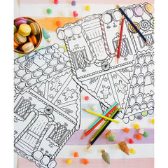 Die-cut Gingerbread House Coloring Placemat