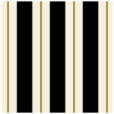Black & Gold Awning Stripe Cocktail Napkins