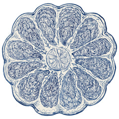 Die-cut Blue Oyster Plate Placemat