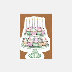 Die-cut Cupcakes Birthday Card