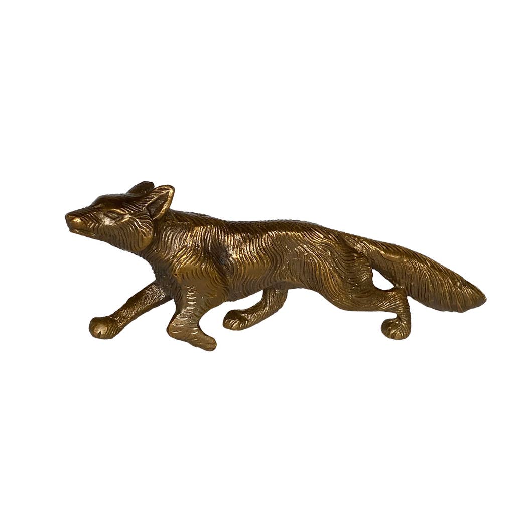 Brass Antiqued Fox Decor
