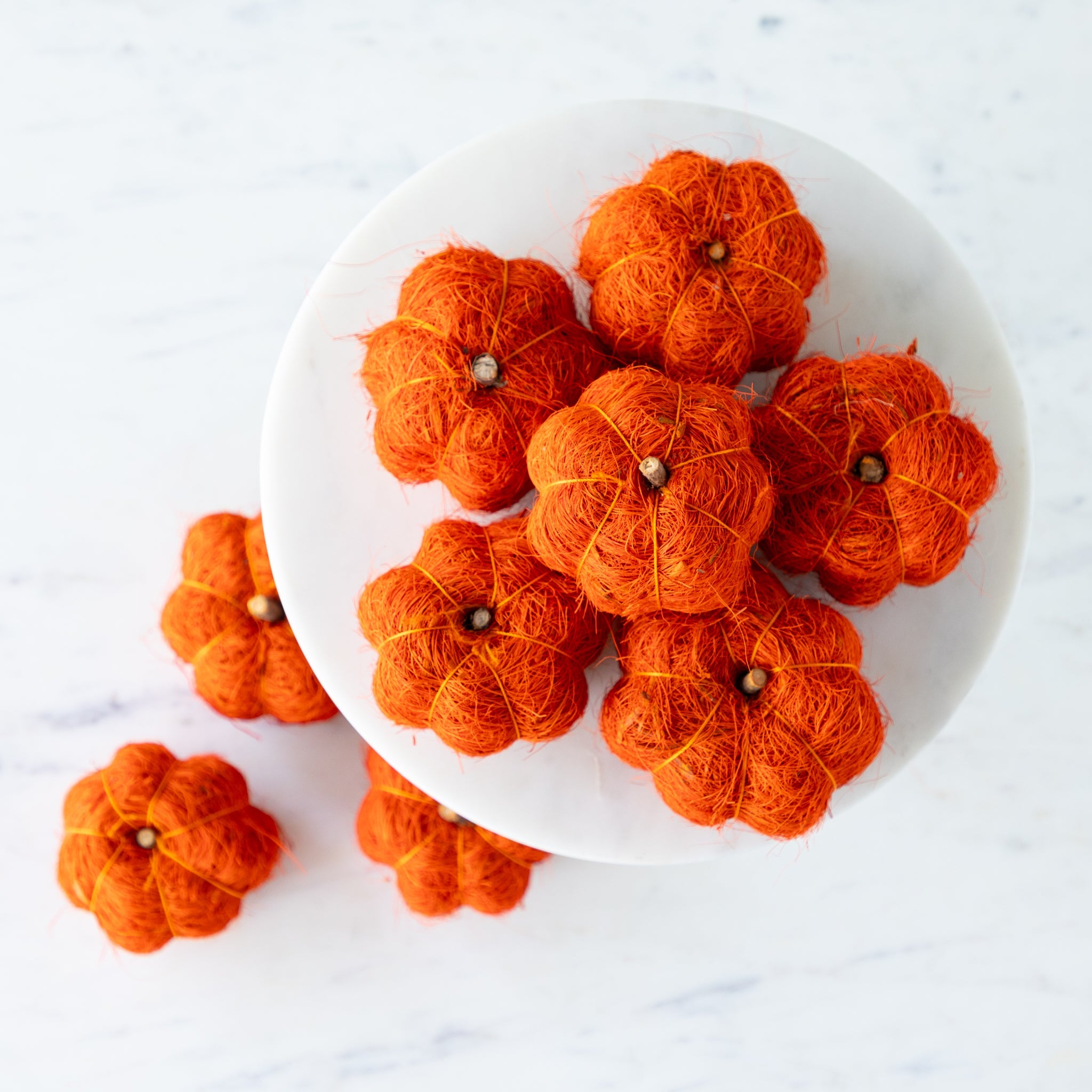 Coco Fiber Pumpkins, Set of 9