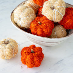 Coco Fiber Pumpkins, Set of 9
