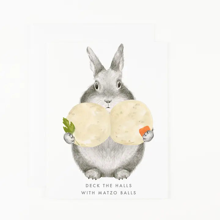 Deck the Halls with Matzo Balls Card