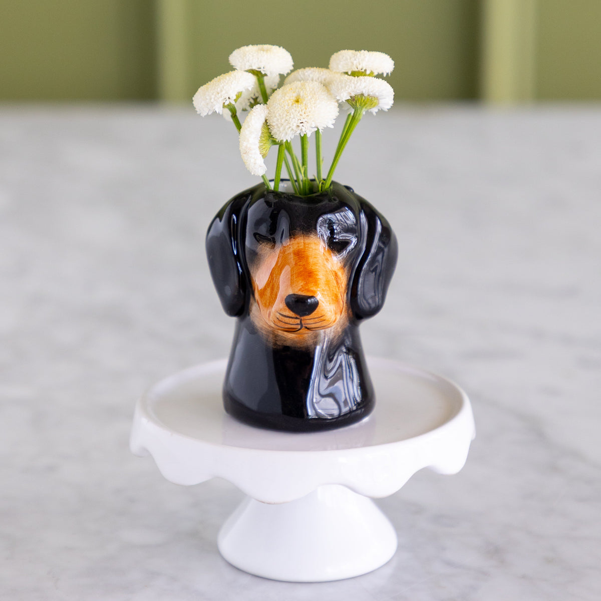 Daschund Bud Vase