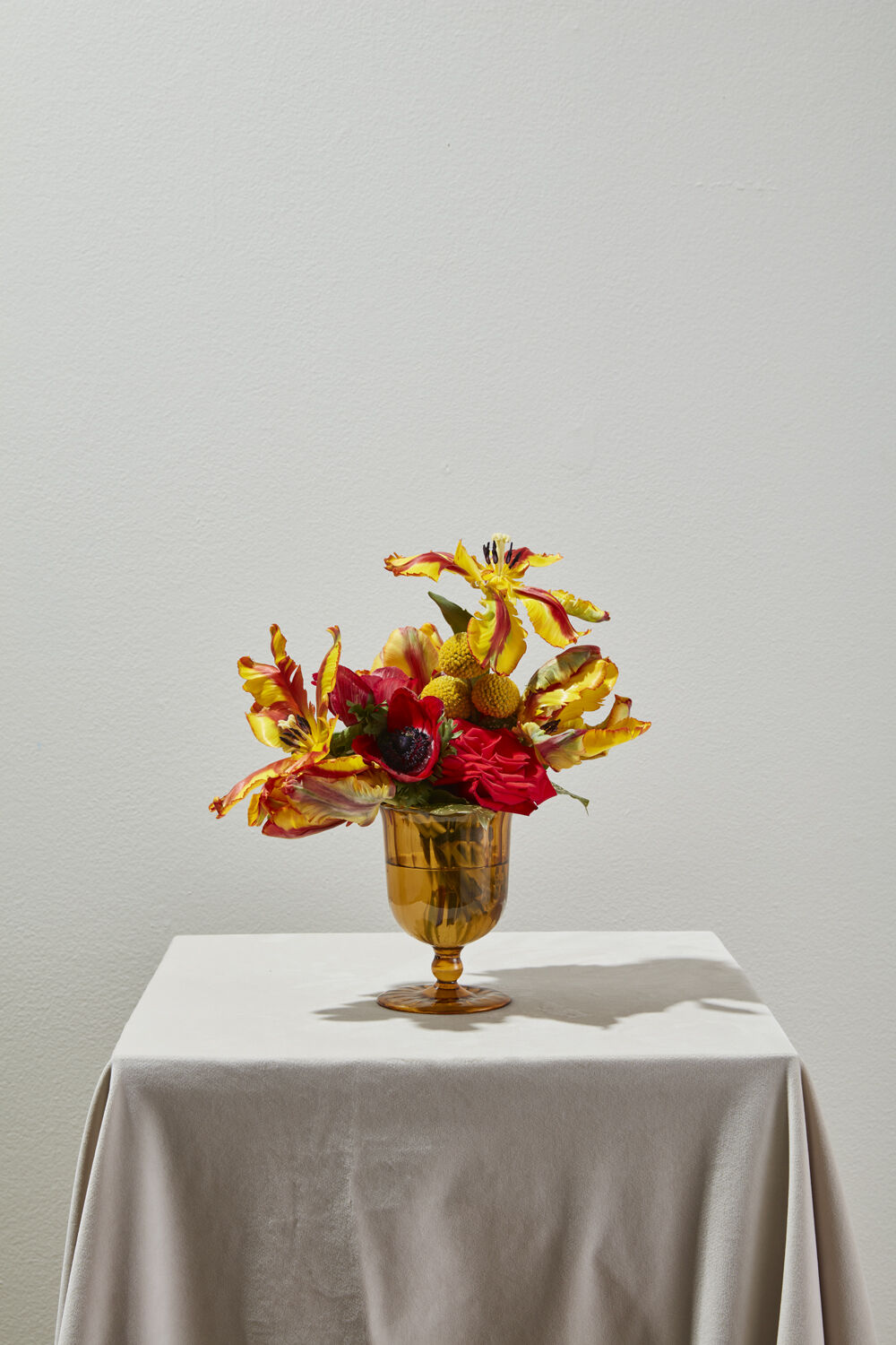 Amber Fluted Vase