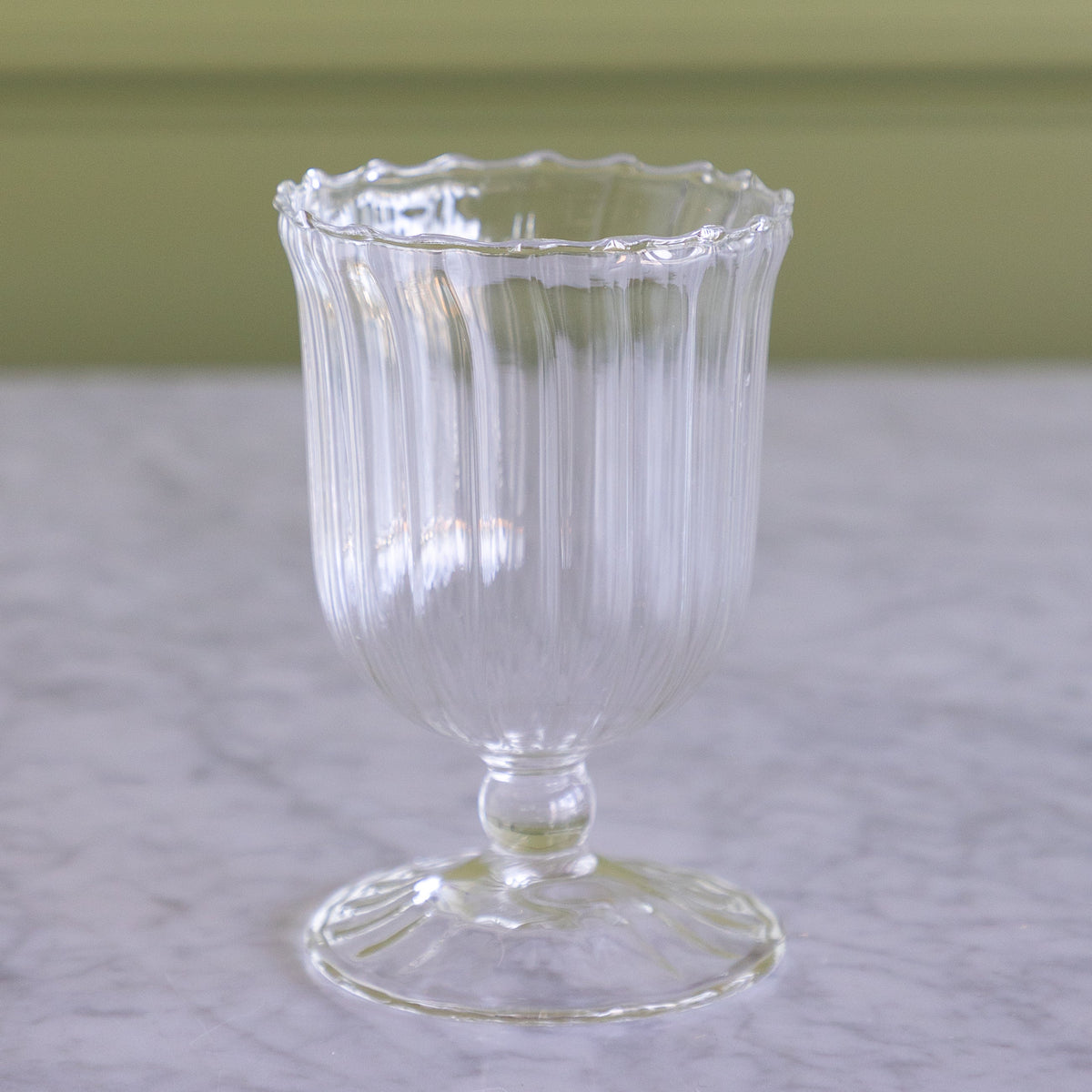 Clear Fluted Vase