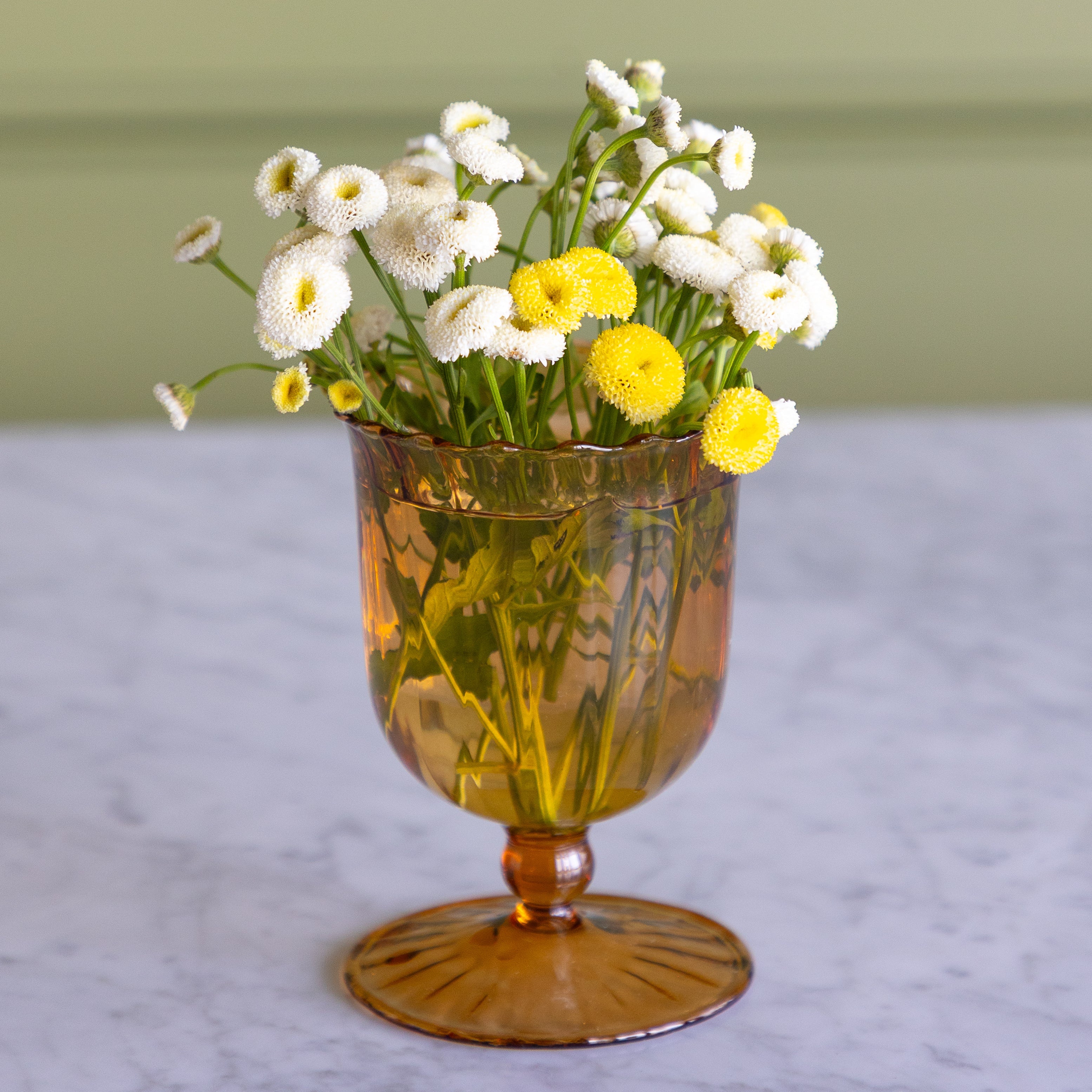 Amber Fluted Vase