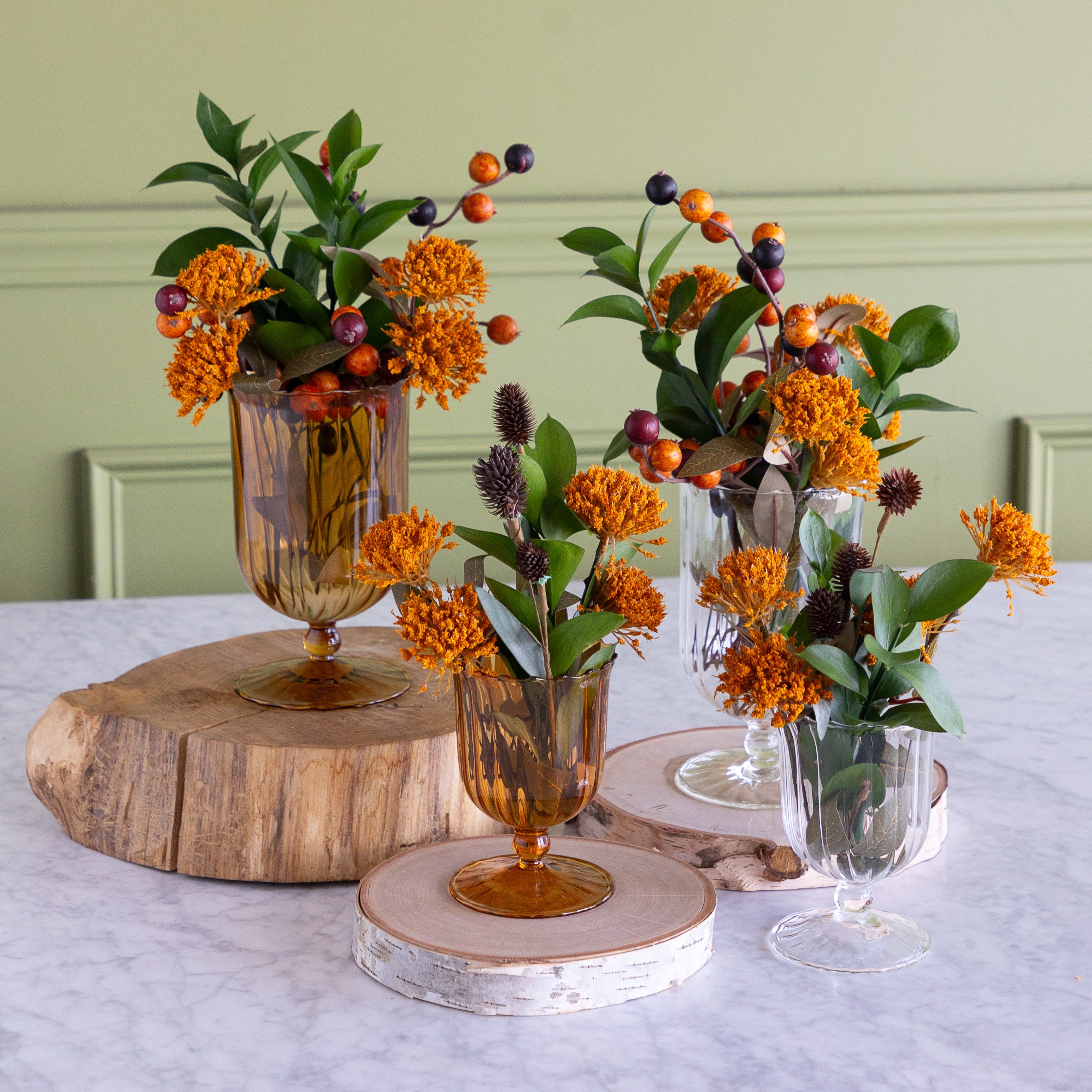 Amber Fluted Vase