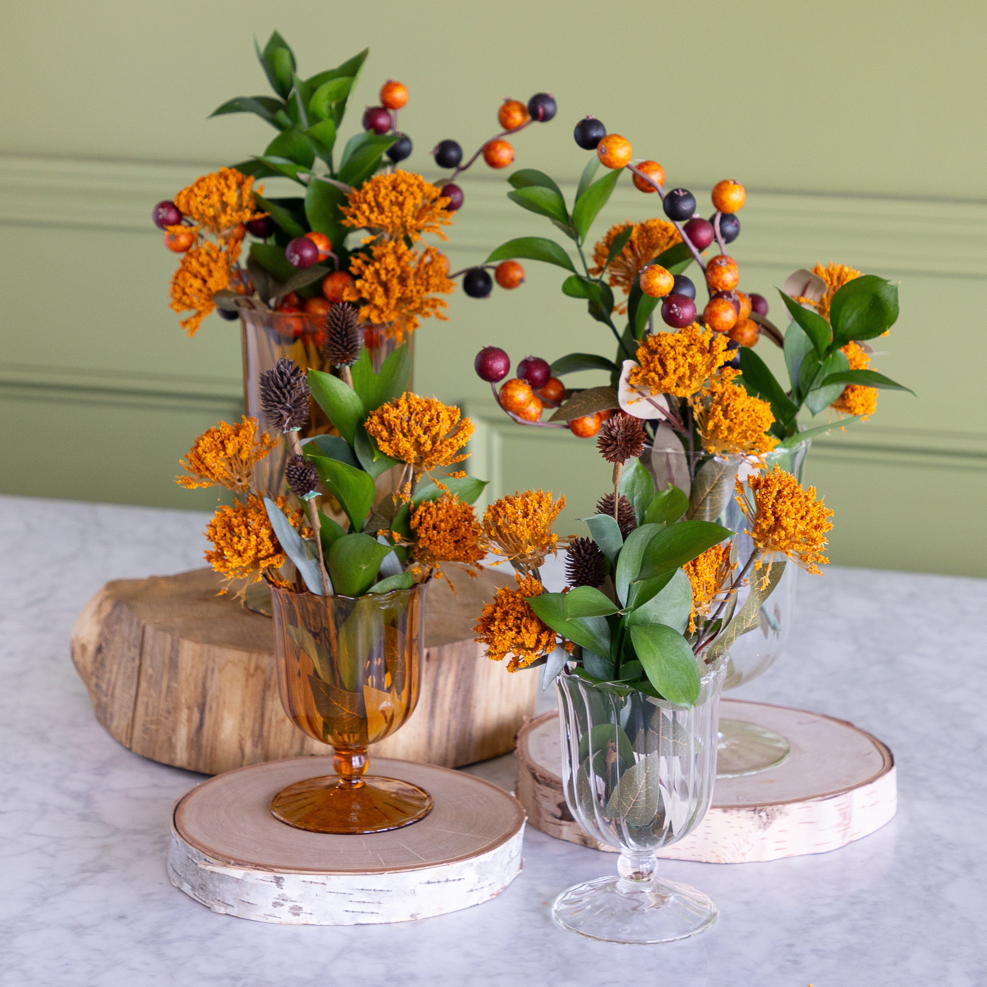 Amber Fluted Vase