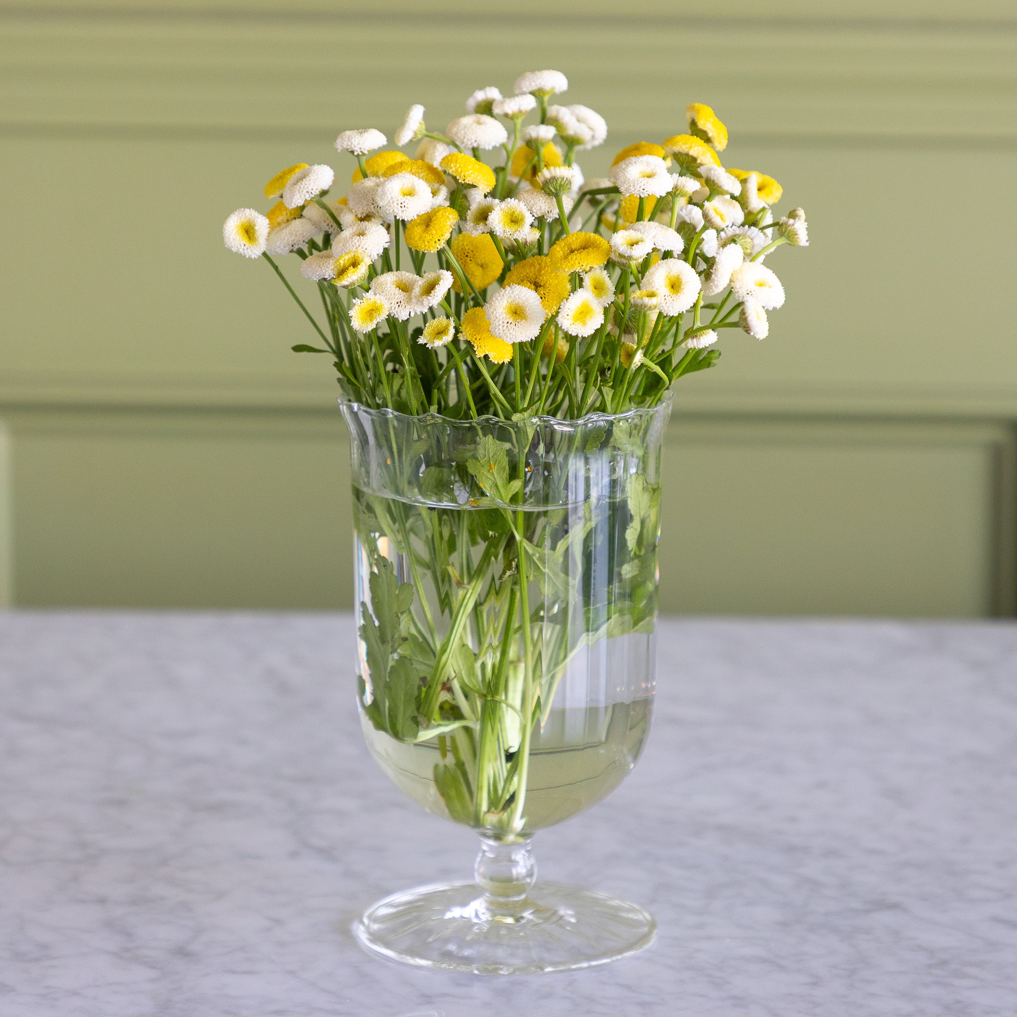 Clear Fluted Vase