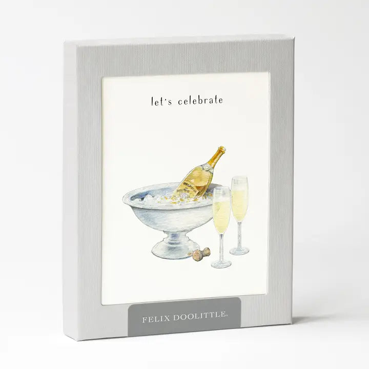 Champagne and Flutes, Set of 8 Cards