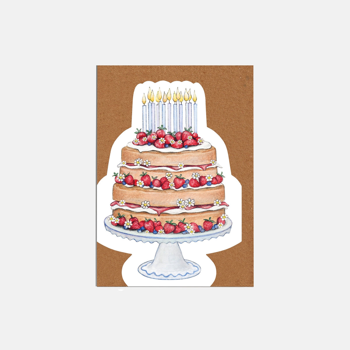 Die-cut Victoria Sponge Birthday Cake Card