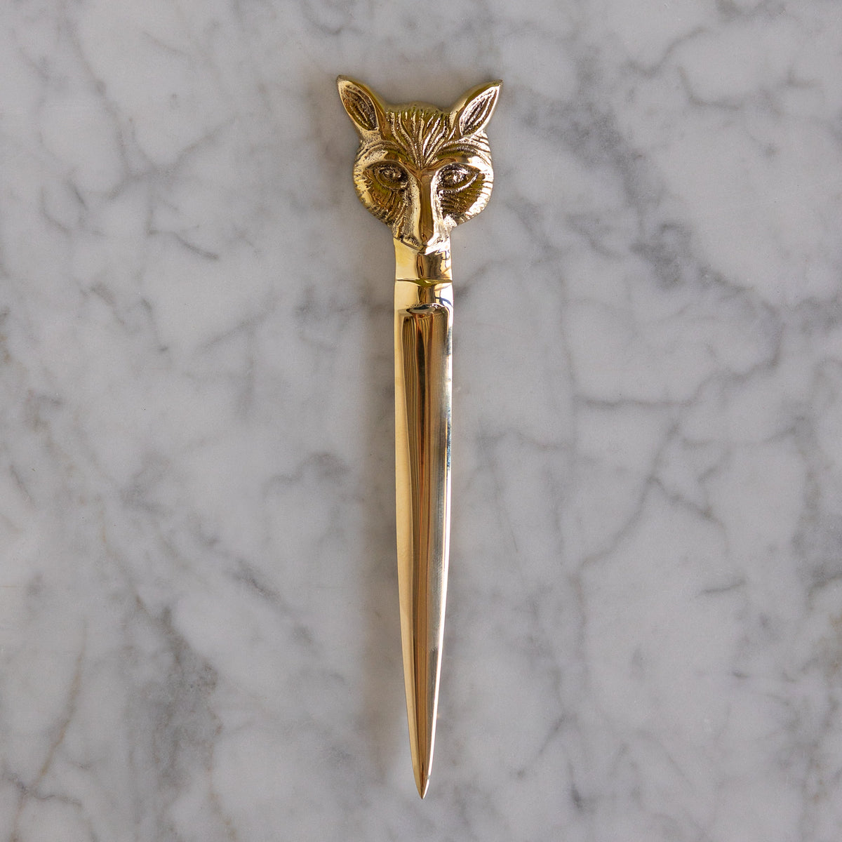Brass Fox Head Letter Opener