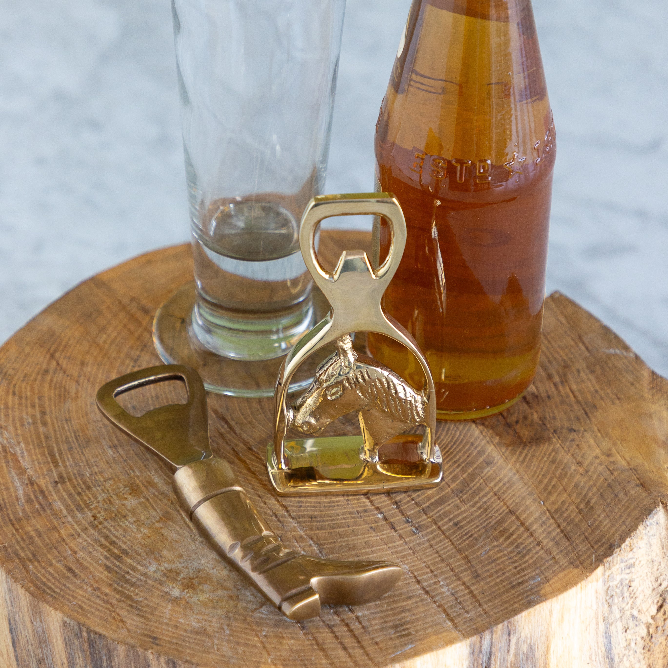 Antiqued Brass Equestrian Boot Bottle Opener