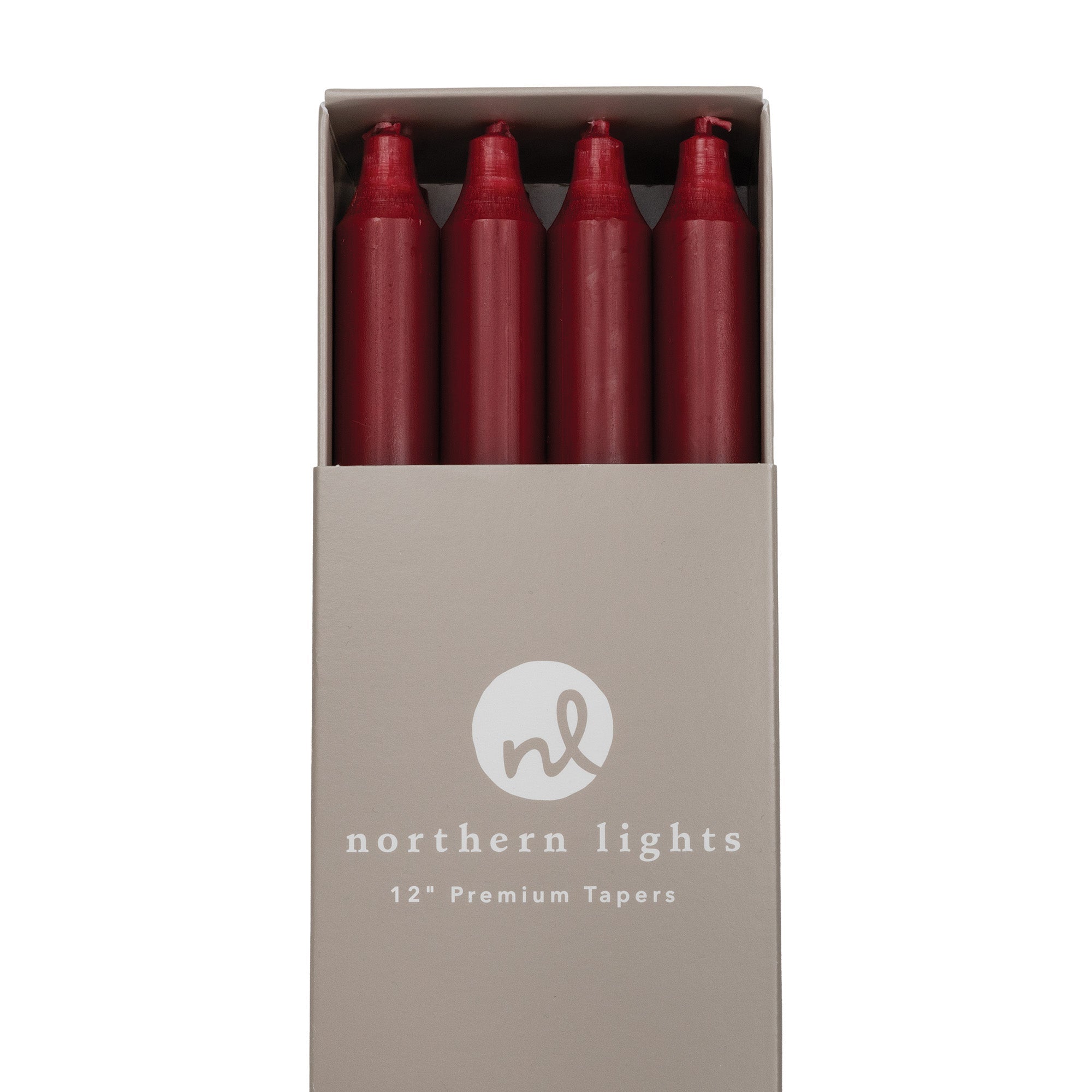 Crimson 12" Taper Candle