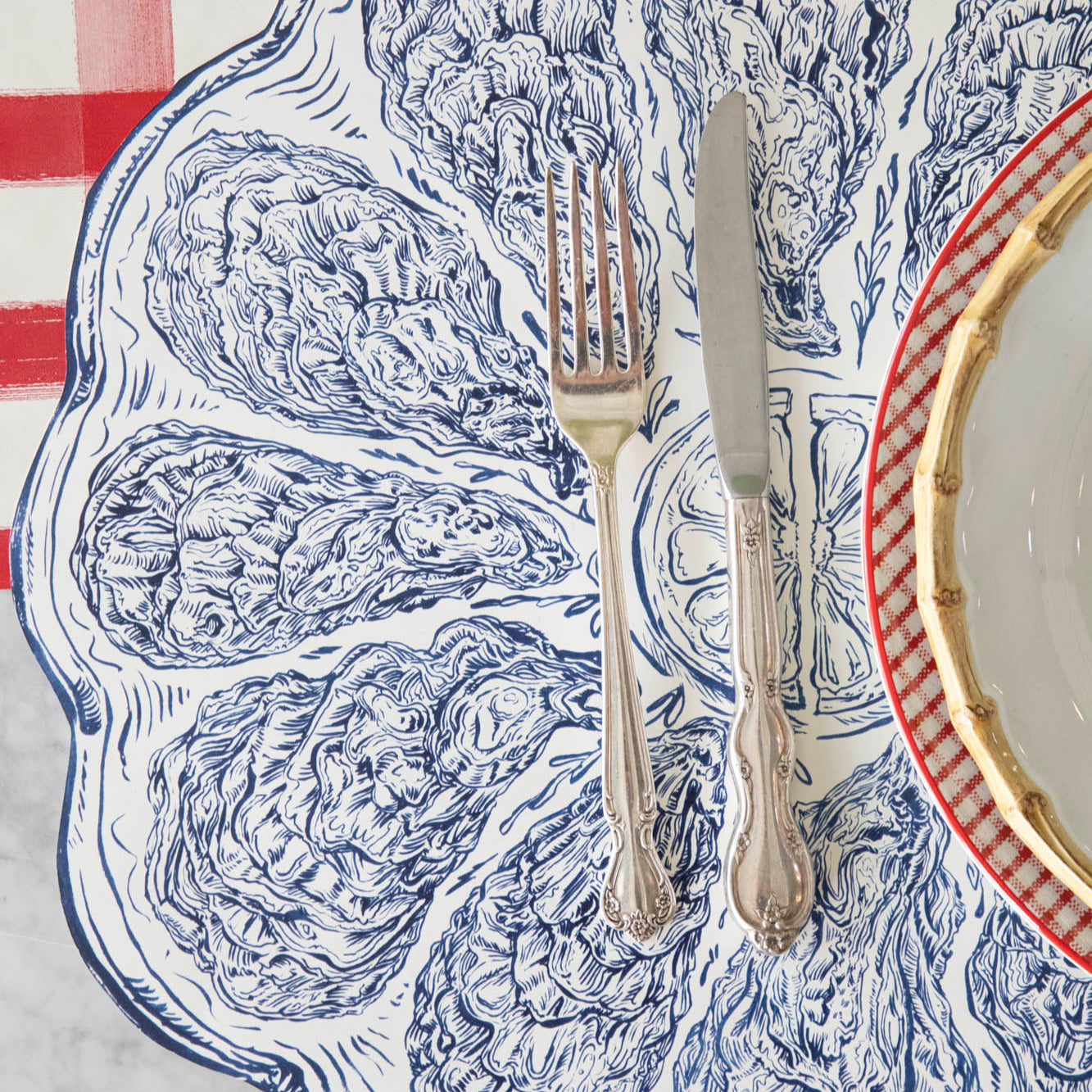 Die-cut Blue Oyster Plate Placemat