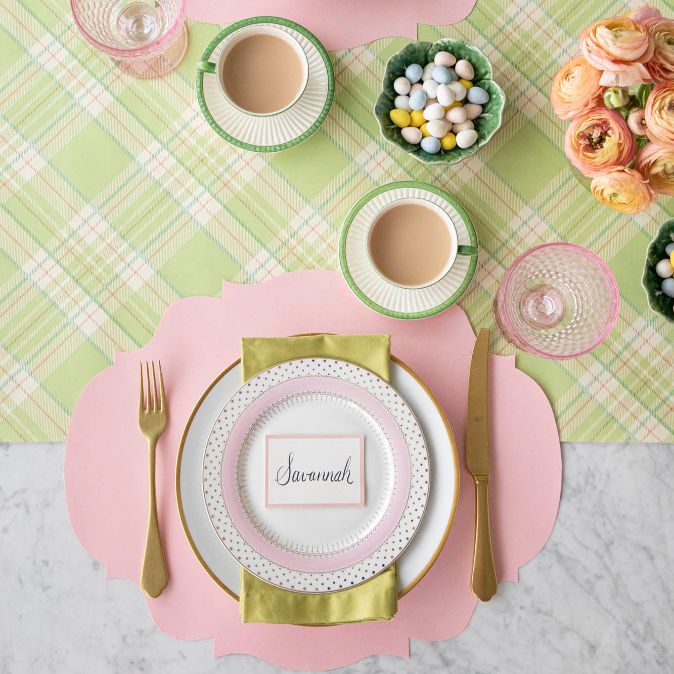 Die-cut Pink French Frame Placemat