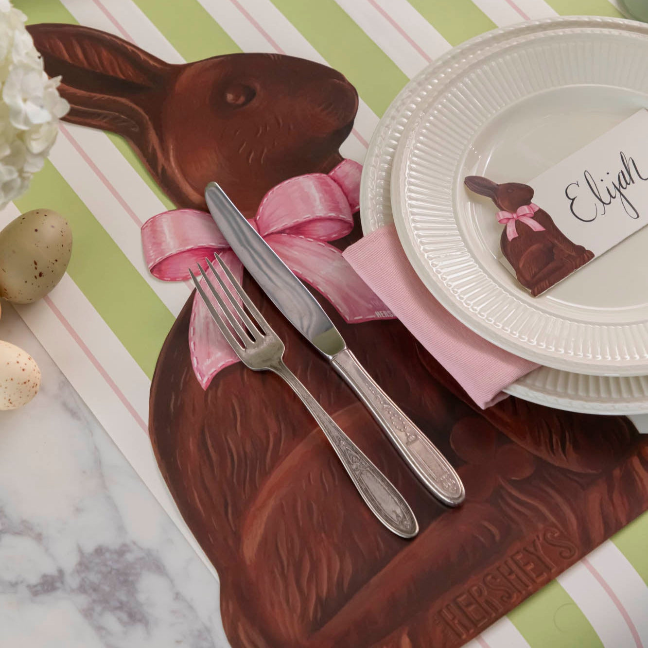 Die-cut Hershey's Chocolate Bunny Placemat