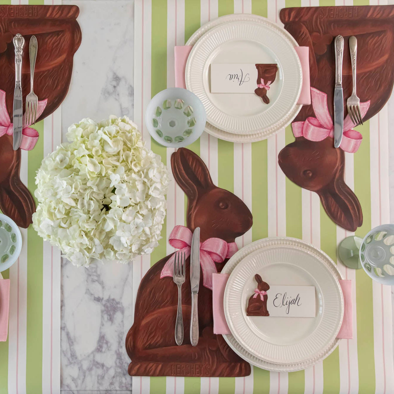 Die-cut Hershey's Chocolate Bunny Placemat