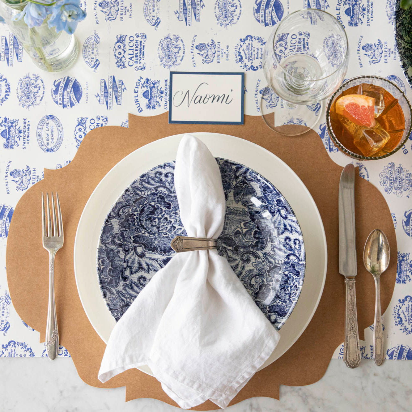 Die-cut Kraft French Frame Placemat