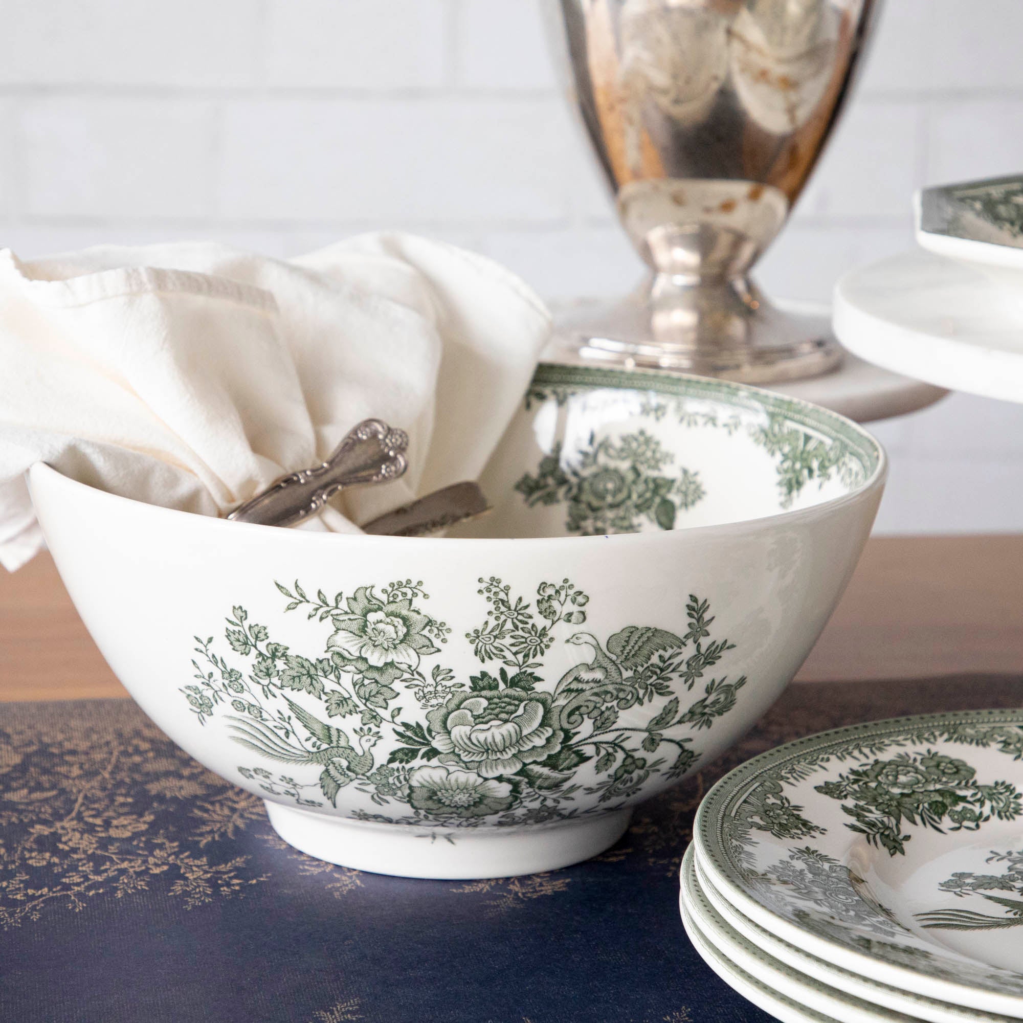Burleigh Dark Green Asiatic Pheasants Dinnerware