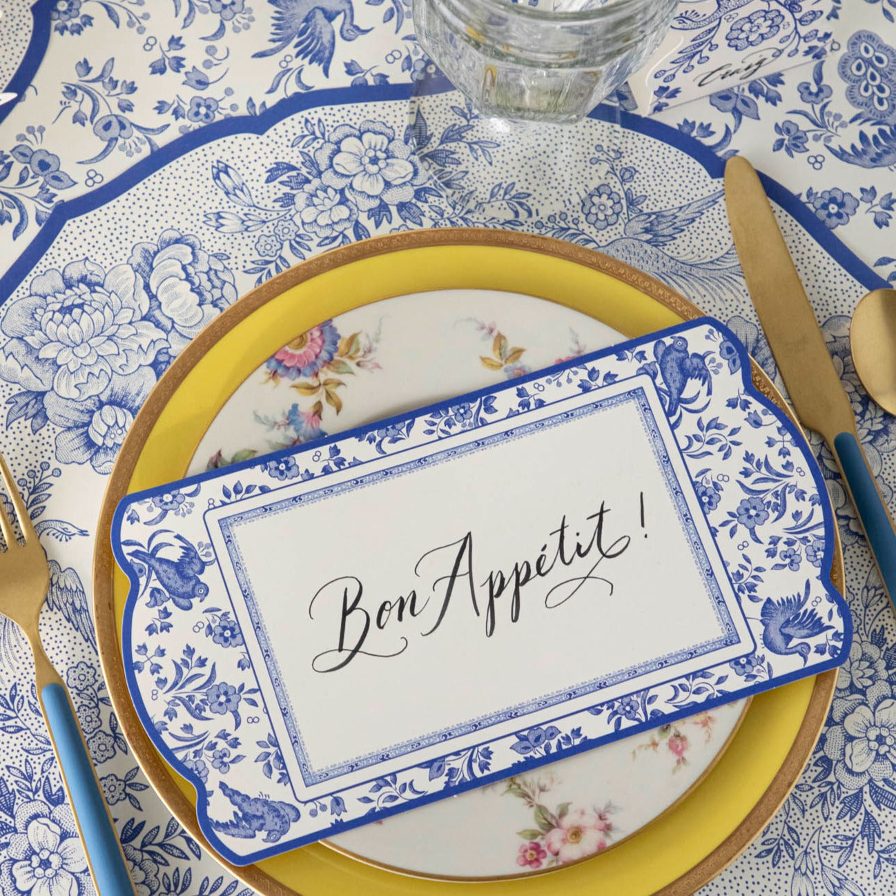 Die-cut Blue Asiatic Pheasants Placemat