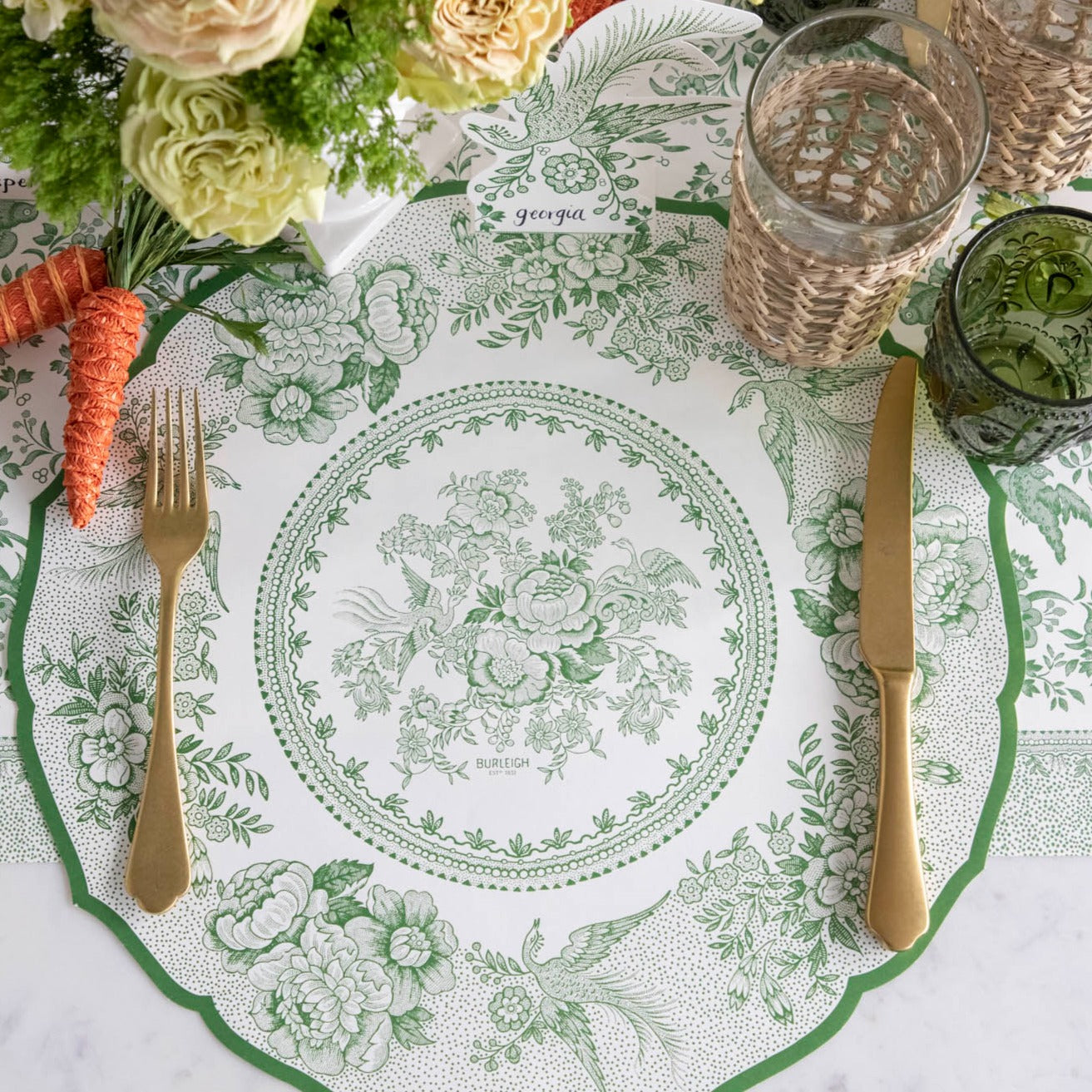 Die-cut Green Asiatic Pheasants Placemat
