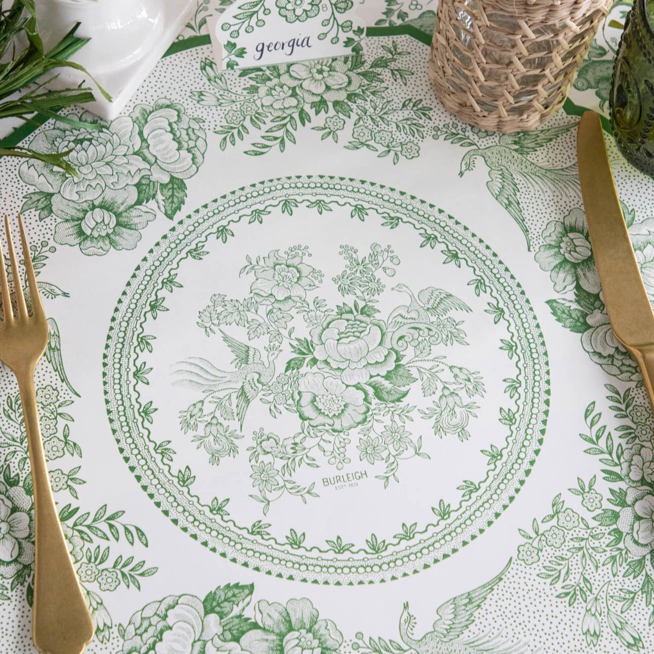 Die-cut Green Asiatic Pheasants Placemat