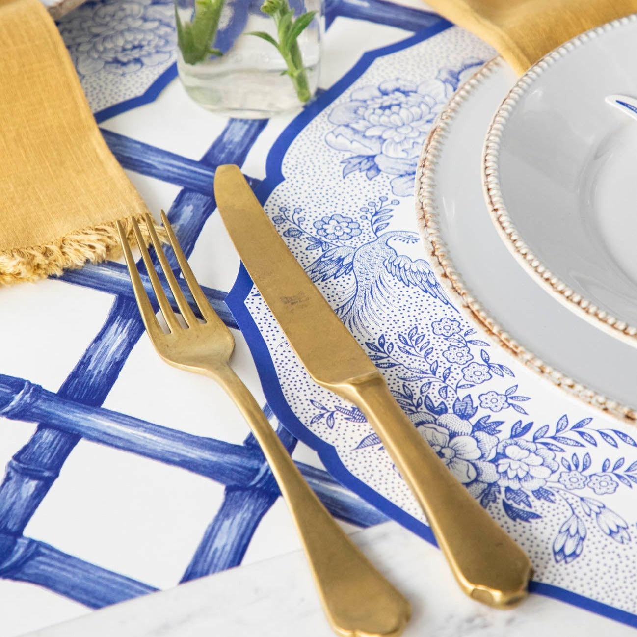 Die-cut Blue Asiatic Pheasants Placemat