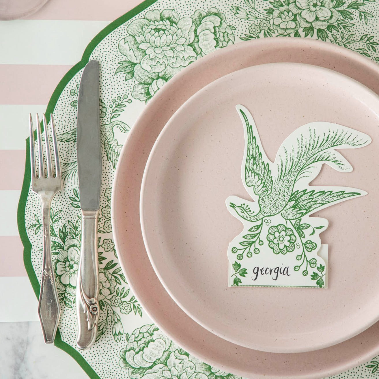 Die-cut Green Asiatic Pheasants Placemat