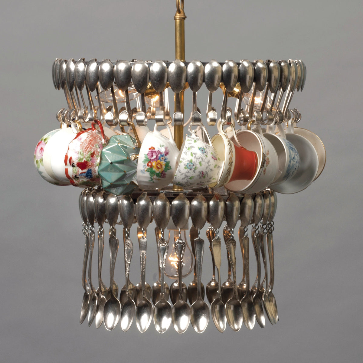 Double Tier Teacup Chandelier