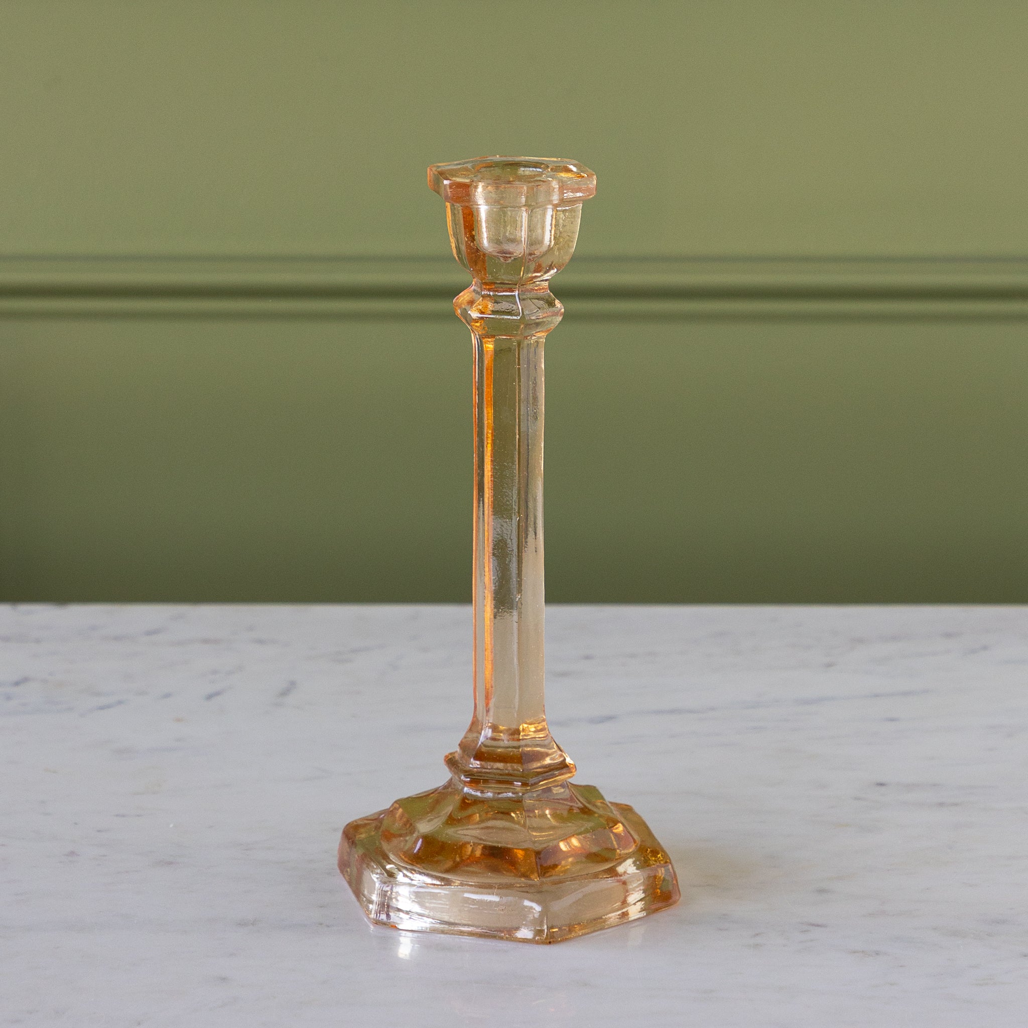 Amber Glass Taper Holder