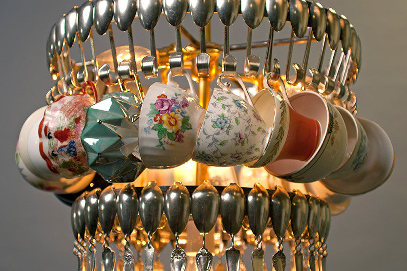 Double Tier Teacup Chandelier