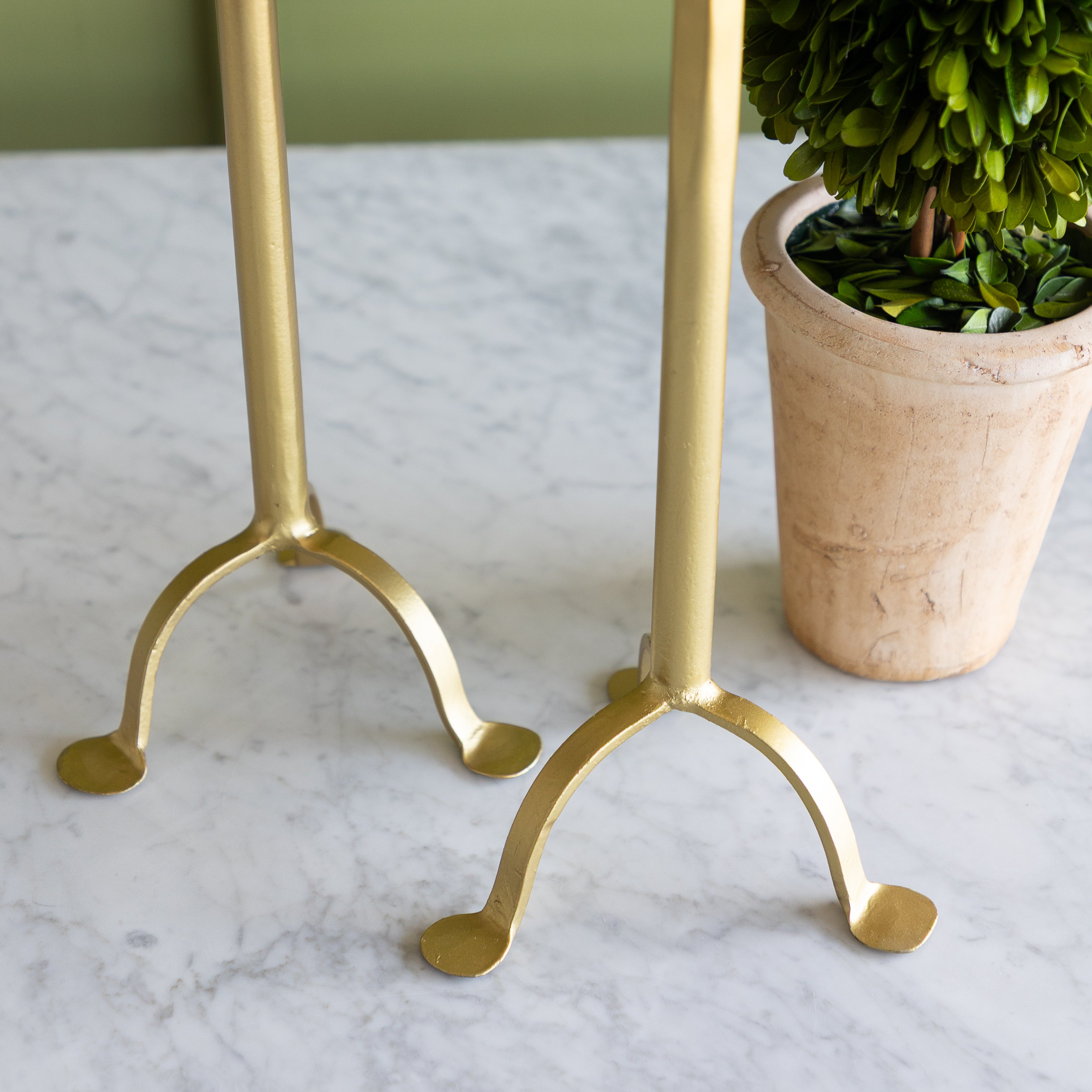 Antique Gold Iron Candlesticks
