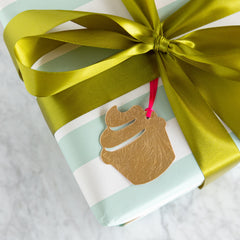 Cupcake Gold Leaf Tie-On Gift Tag
