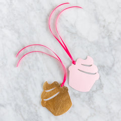 Cupcake Gold Leaf Tie-On Gift Tag