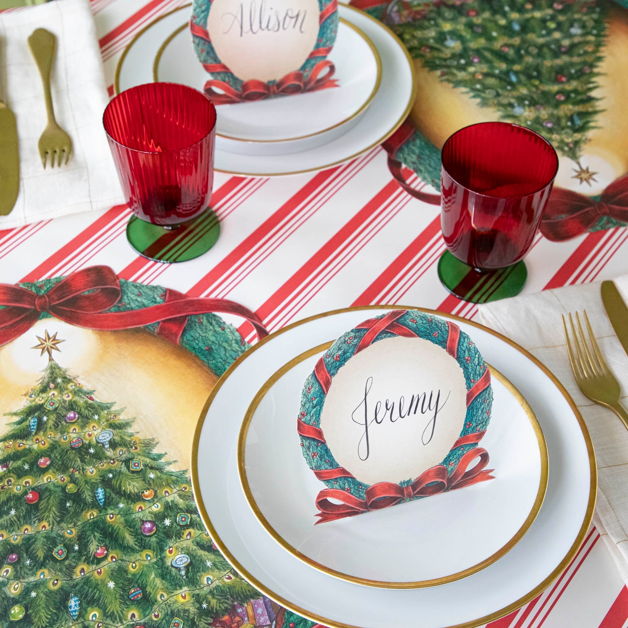 Die-cut O Christmas Wreath Placemat
