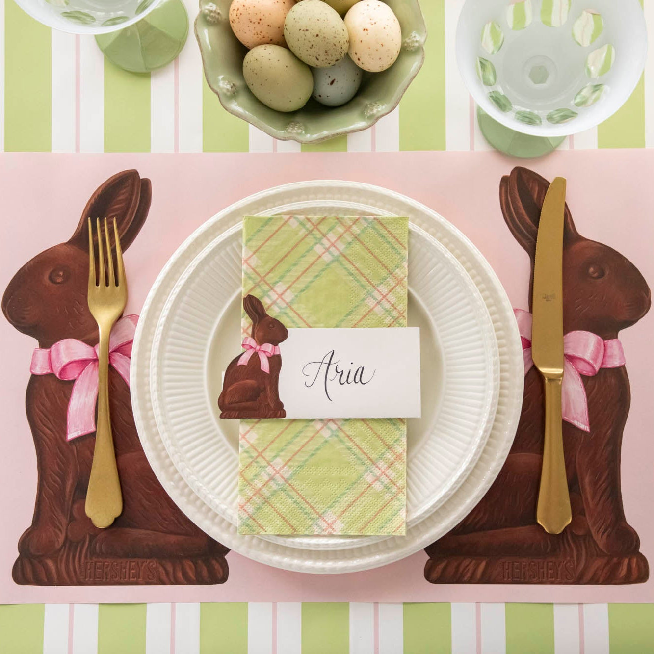 Bright Green Plaid Guest Napkin
