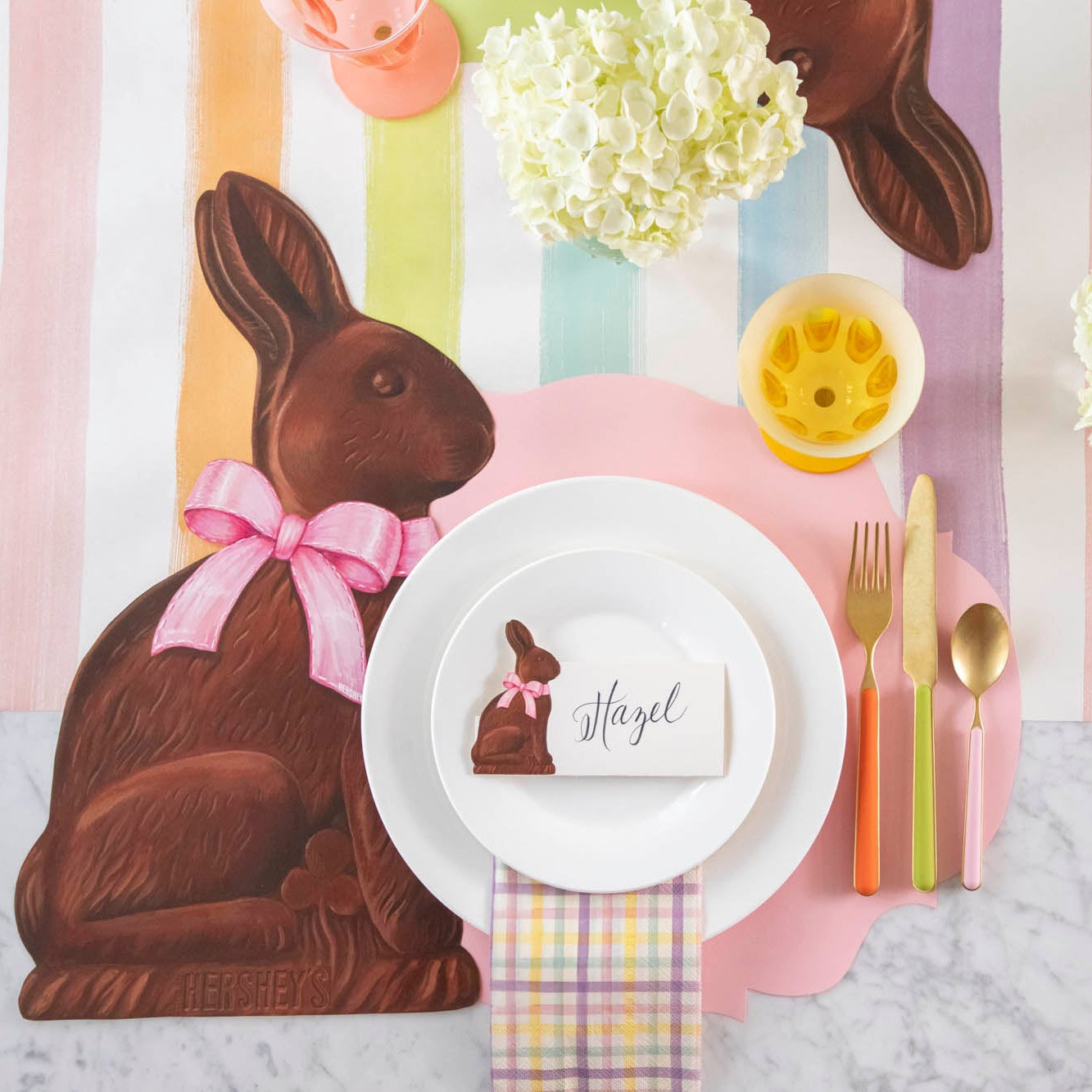 Die-cut Hershey's Chocolate Bunny Placemat