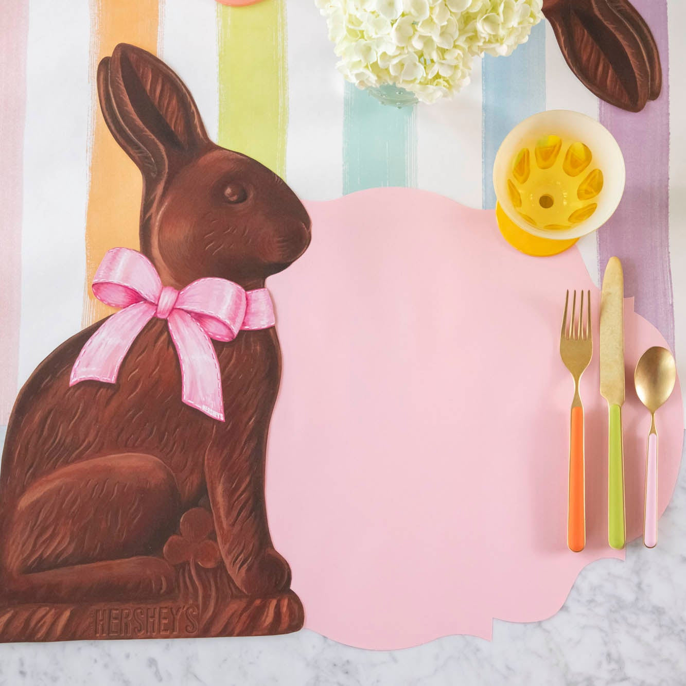 Die-cut Hershey's Chocolate Bunny Placemat