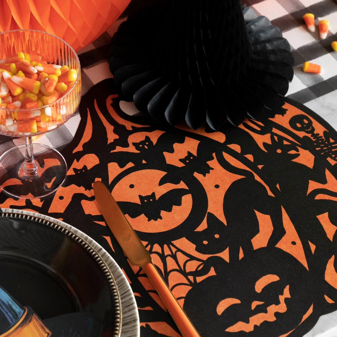 Die-cut Wicked Jack-o-Lantern Placemat