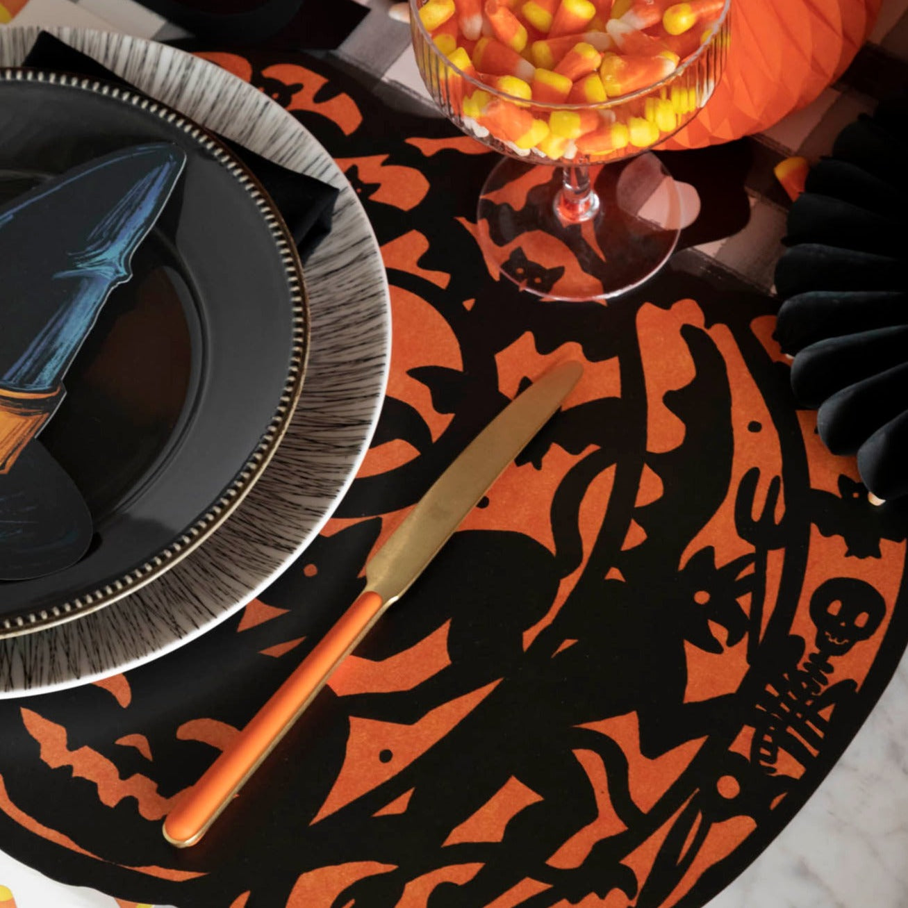 Die-cut Wicked Jack-o-Lantern Placemat