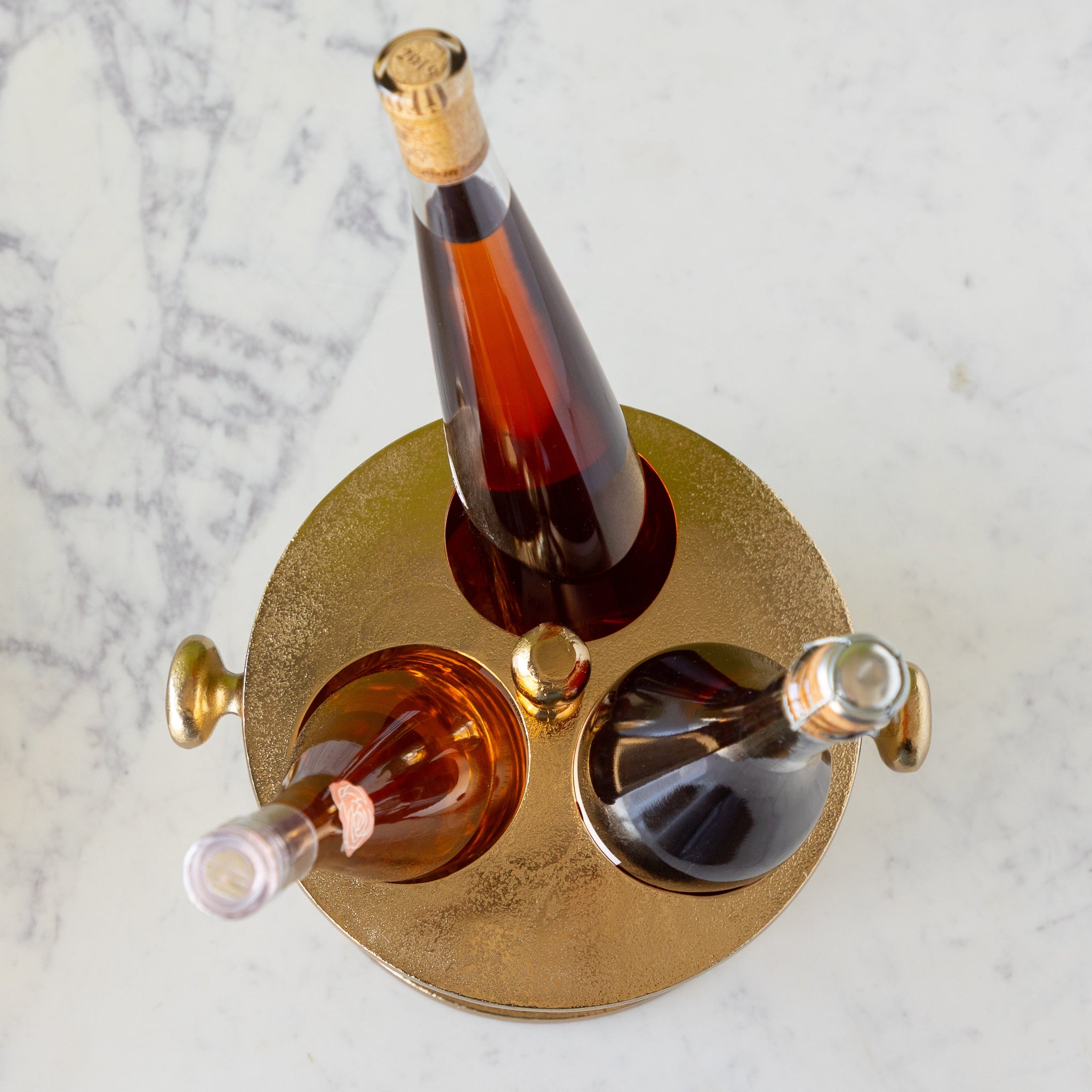 Aluminum Bottle Holder with Gold Finish