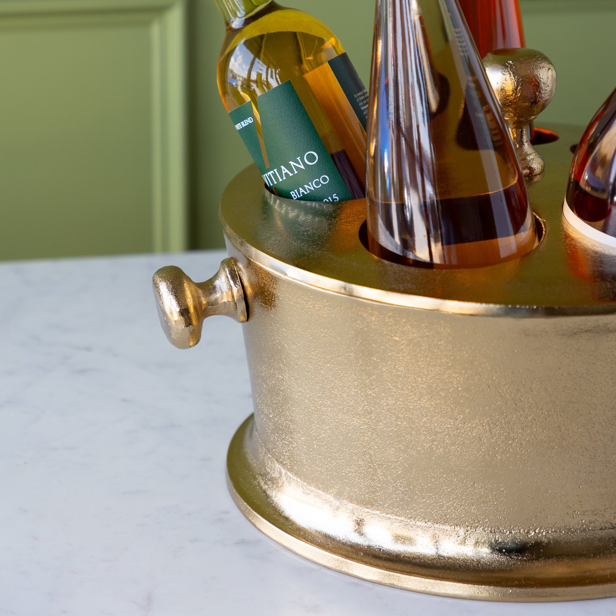 Aluminum Bottle Holder with Gold Finish