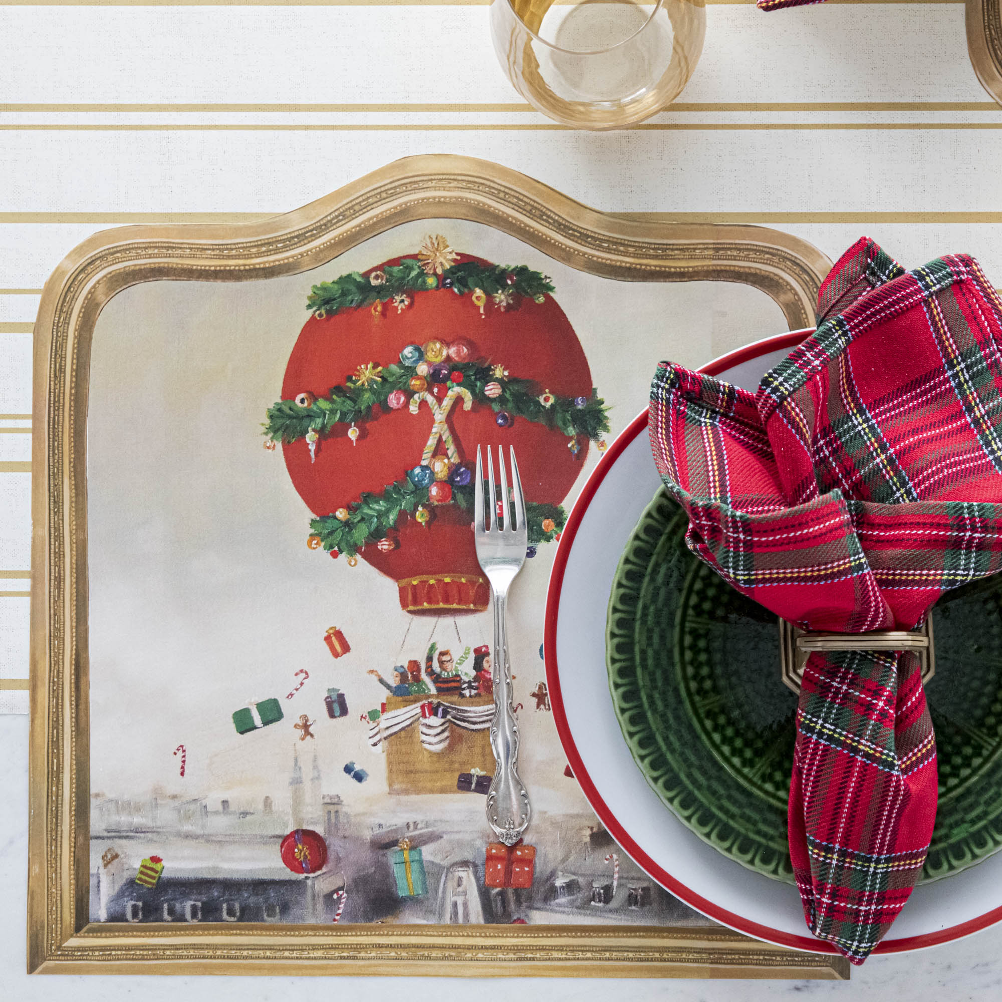 Die-cut Christmas Balloon Ride Placemat