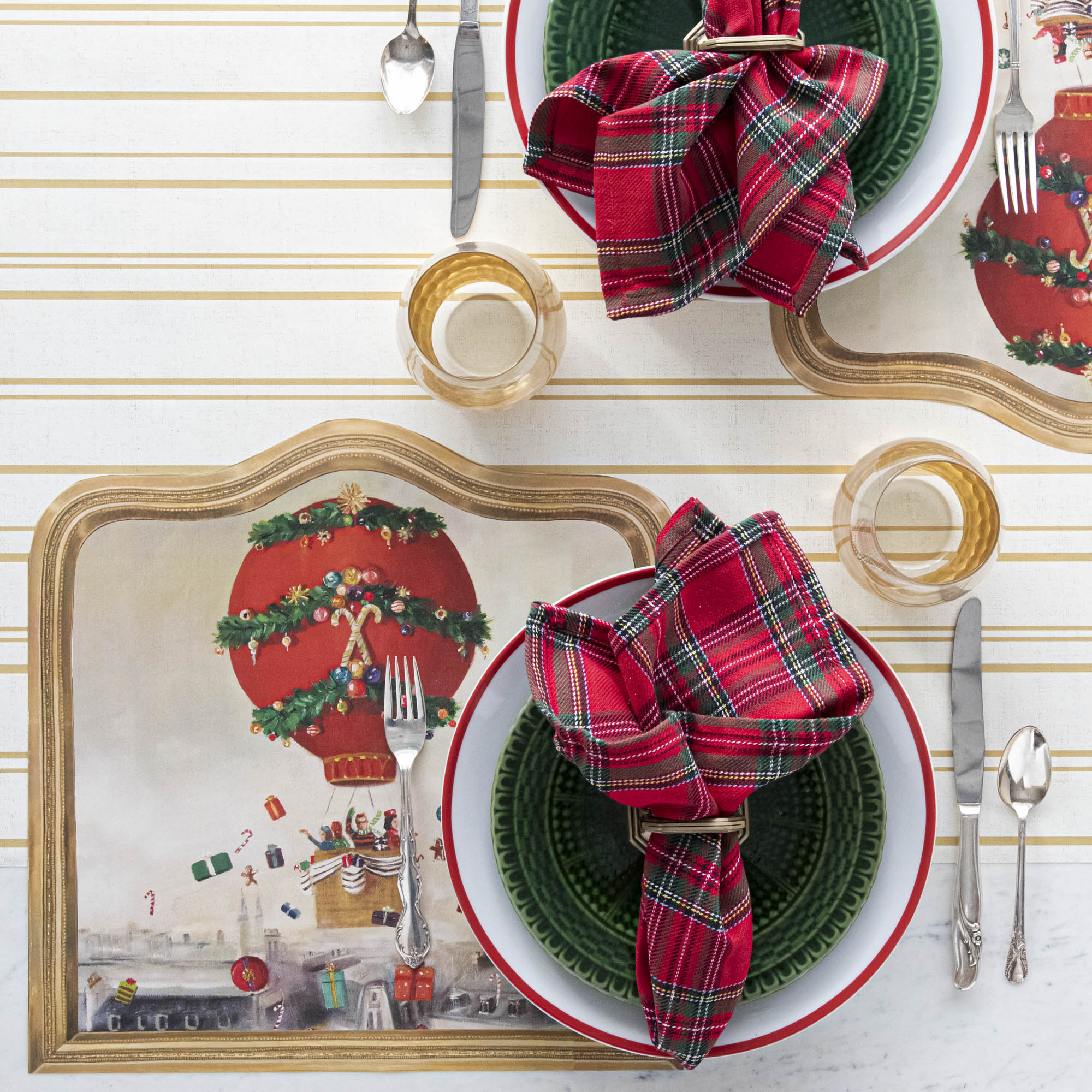 Die-cut Christmas Balloon Ride Placemat
