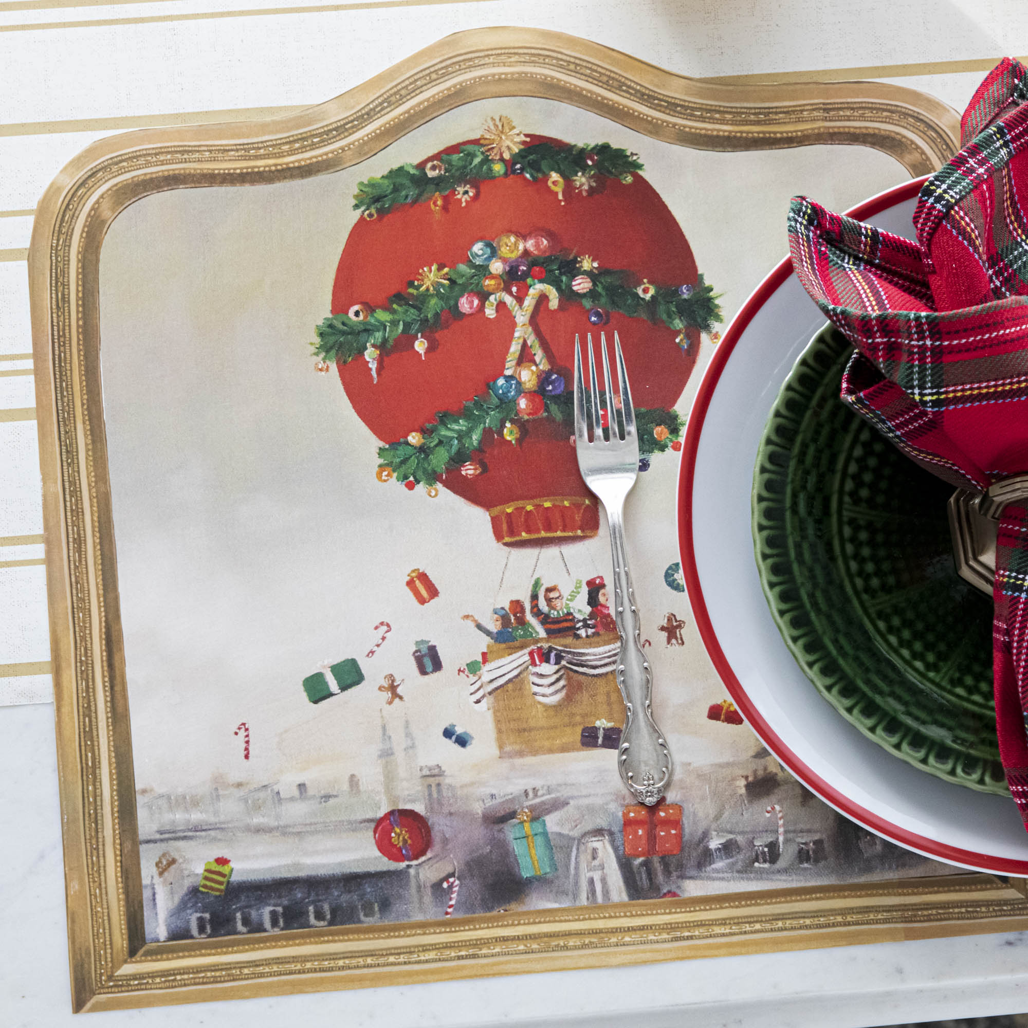 Die-cut Christmas Balloon Ride Placemat